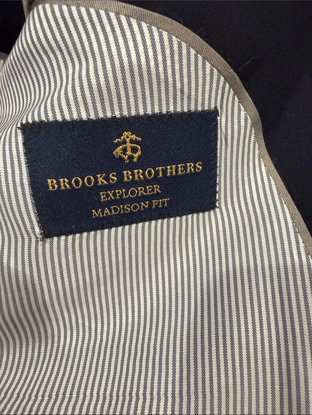 Brooks Brothers Explorer Madison Fit Navy Wool Blazer 46R Two Button Sports Coat